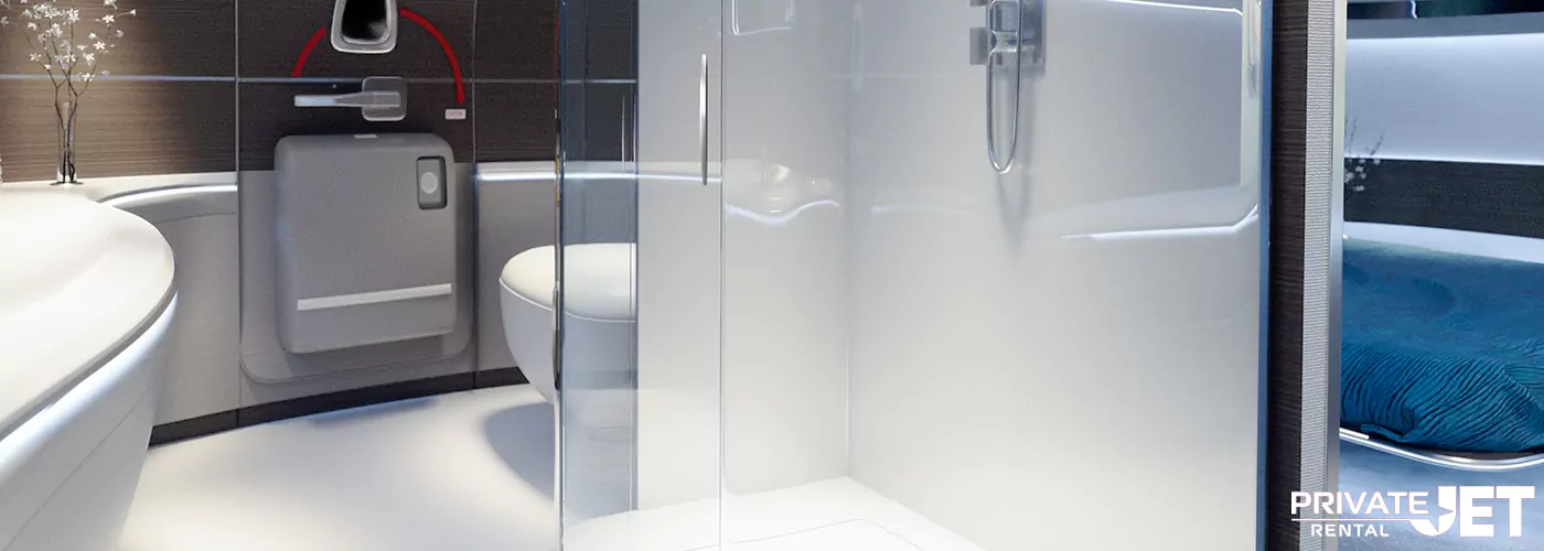 Premium Private Jet Bathroom Facilities 