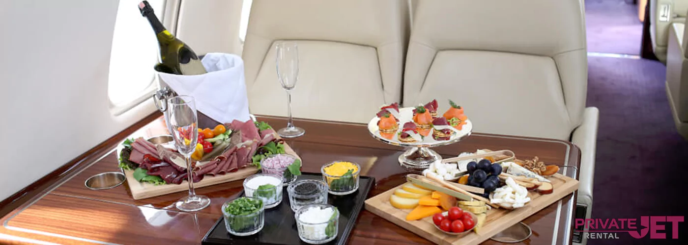 Private jet catering gourmet food