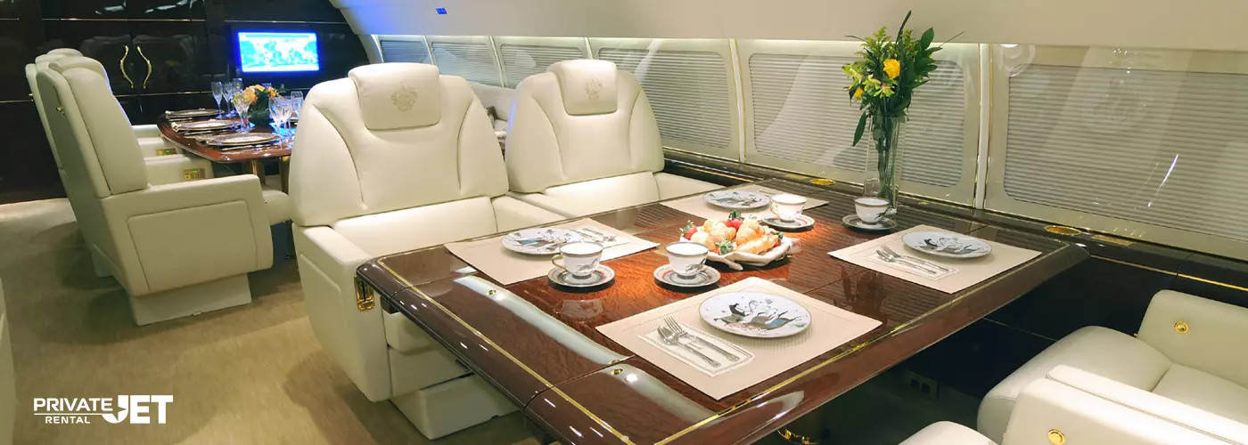 Luxury private jet interiors