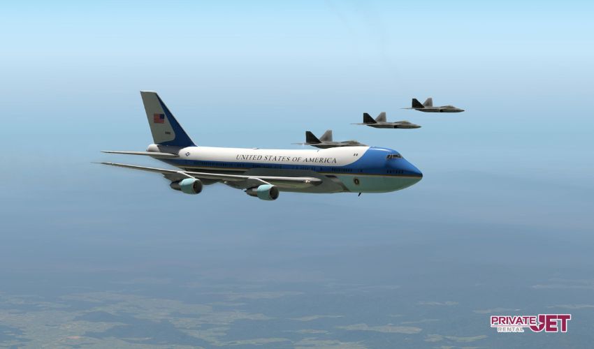 Is Air Force One Escorted by Fighter Jets and when you will see a fighter jet escort